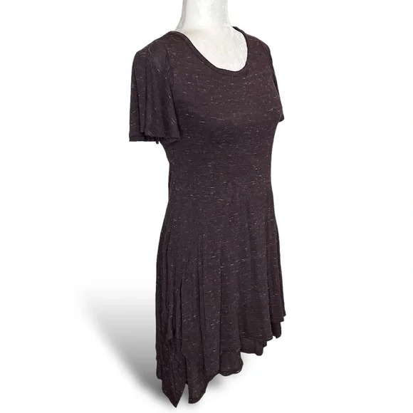 Anthropologie Dolan Plum Boho Flutter Sleeve Mini Layered T Shirt Stretch Dress - Picture 6 of 11